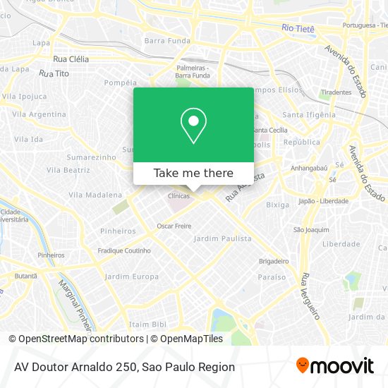 Mapa AV Doutor Arnaldo 250