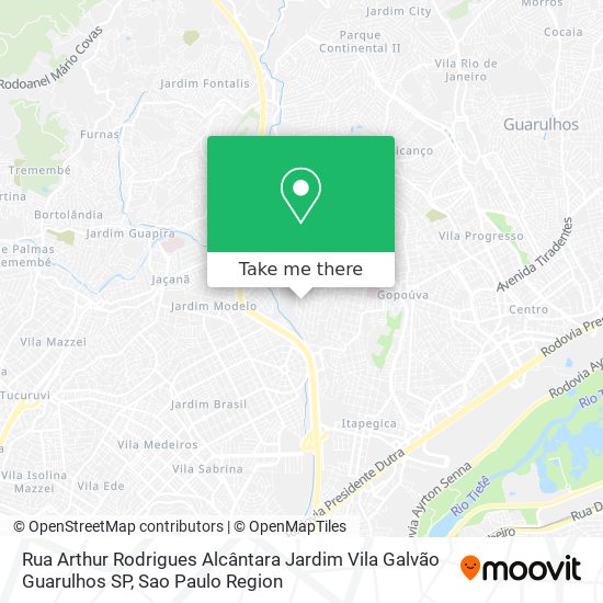 Rua Arthur Rodrigues Alcântara  Jardim Vila Galvão  Guarulhos   SP map