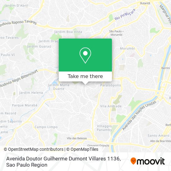 Avenida Doutor Guilherme Dumont Villares 1136 map