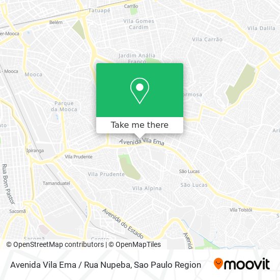 Mapa Avenida Vila Ema / Rua Nupeba