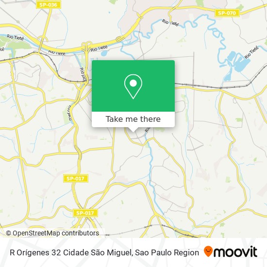 R  Orígenes  32   Cidade São Miguel map