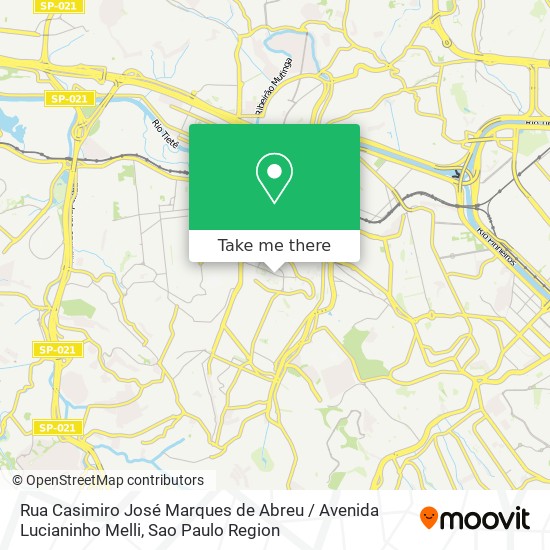 Mapa Rua Casimiro José Marques de Abreu / Avenida Lucianinho Melli