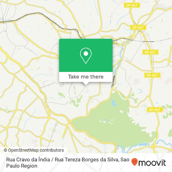 Rua Cravo da Índia / Rua Tereza Borges da Silva map