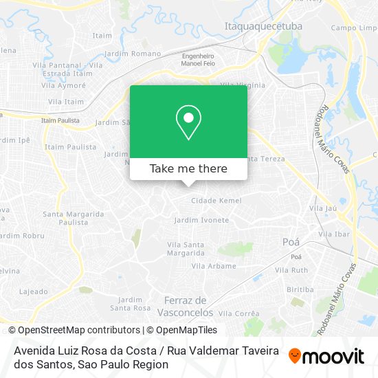 Avenida Luiz Rosa da Costa / Rua Valdemar Taveira dos Santos map