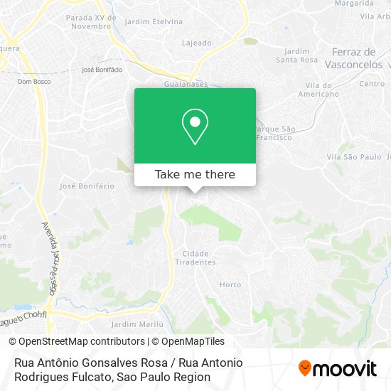 Rua Antônio Gonsalves Rosa / Rua Antonio Rodrigues Fulcato map