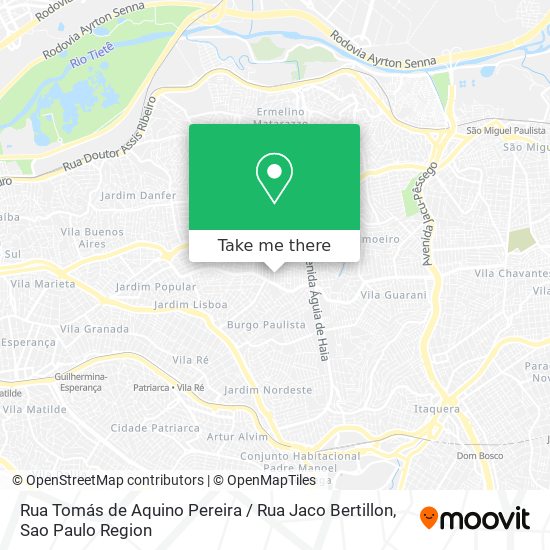 Mapa Rua Tomás de Aquino Pereira / Rua Jaco Bertillon