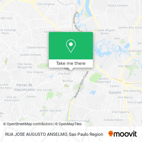 RUA JOSE AUGUSTO ANSELMO map