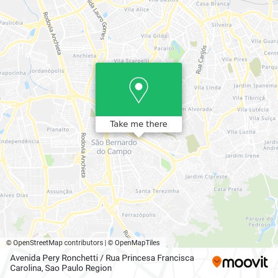 Avenida Pery Ronchetti / Rua Princesa Francisca Carolina map