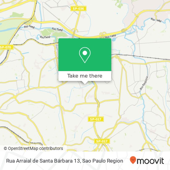 Mapa Rua Arraial de Santa Bárbara 13