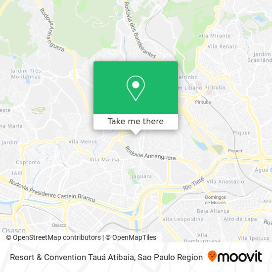 Resort & Convention Tauá Atibaia map