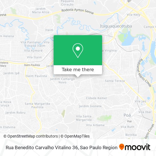 Rua Benedito Carvalho Vitalino 36 map