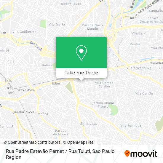 Mapa Rua Padre Estevão Pernet / Rua Tuiuti