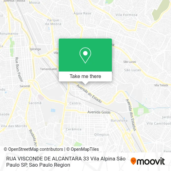 RUA VISCONDE DE ALCANTARA  33   Vila Alpina   São Paulo   SP map