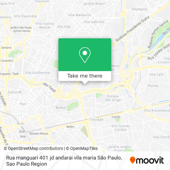 Mapa Rua manguari  401   jd andarai   vila maria   São Paulo