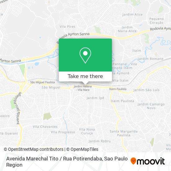 Avenida Marechal Tito / Rua Potirendaba map