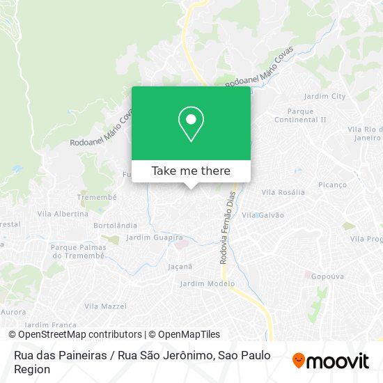 Mapa Rua das Paineiras / Rua São Jerônimo