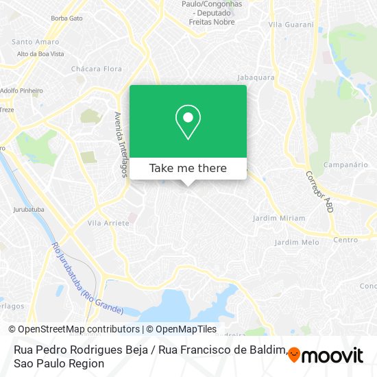 Mapa Rua Pedro Rodrigues Beja / Rua Francisco de Baldim