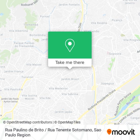 Mapa Rua Paulino de Brito / Rua Tenente Sotomano