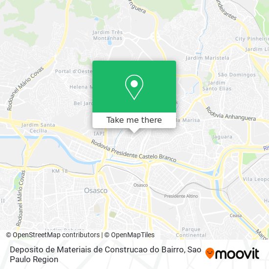 Mapa Deposito de Materiais de Construcao do Bairro