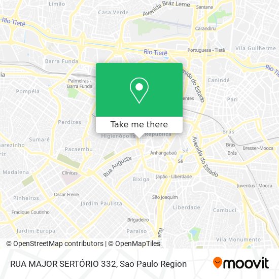 Mapa RUA MAJOR SERTÓRIO  332