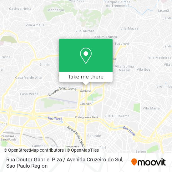 Mapa Rua Doutor Gabriel Piza / Avenida Cruzeiro do Sul