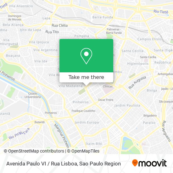 Mapa Avenida Paulo VI / Rua Lisboa
