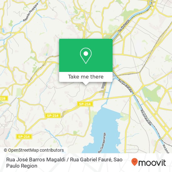 Mapa Rua José Barros Magaldi / Rua Gabriel Fauré