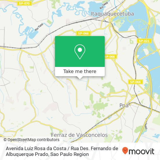 Mapa Avenida Luiz Rosa da Costa / Rua Des. Fernando de Albuquerque Prado