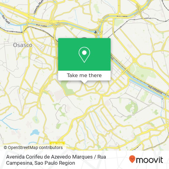 Mapa Avenida Corifeu de Azevedo Marques / Rua Campesina