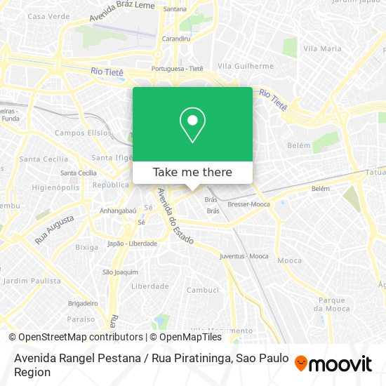 Avenida Rangel Pestana / Rua Piratininga map