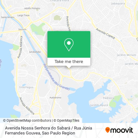 Mapa Avenida Nossa Senhora do Sabará / Rua Júnia Fernandes Gouvea