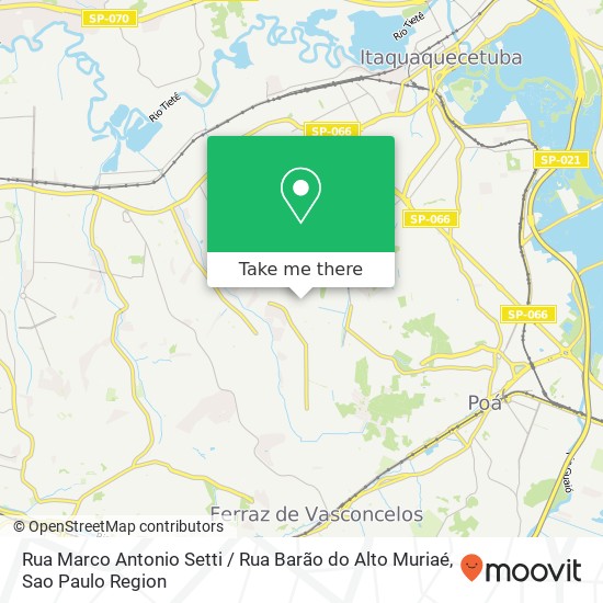 Mapa Rua Marco Antonio Setti / Rua Barão do Alto Muriaé