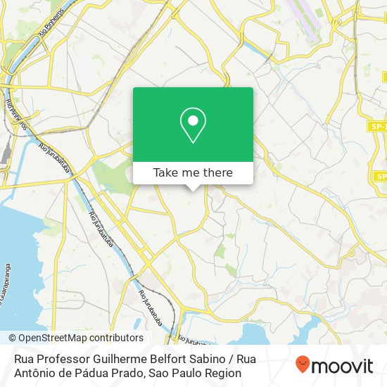 Mapa Rua Professor Guilherme Belfort Sabino / Rua Antônio de Pádua Prado