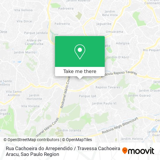 Rua Cachoeira do Arrependido / Travessa Cachoeira Aracu map