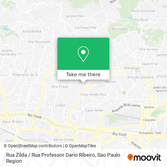 Mapa Rua Zilda / Rua Professor Dario Ribeiro