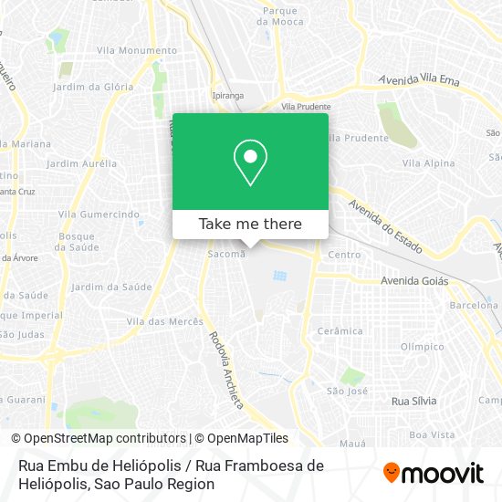 Mapa Rua Embu de Heliópolis / Rua Framboesa de Heliópolis