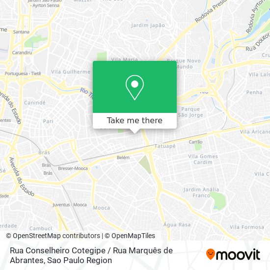 Mapa Rua Conselheiro Cotegipe / Rua Marquês de Abrantes