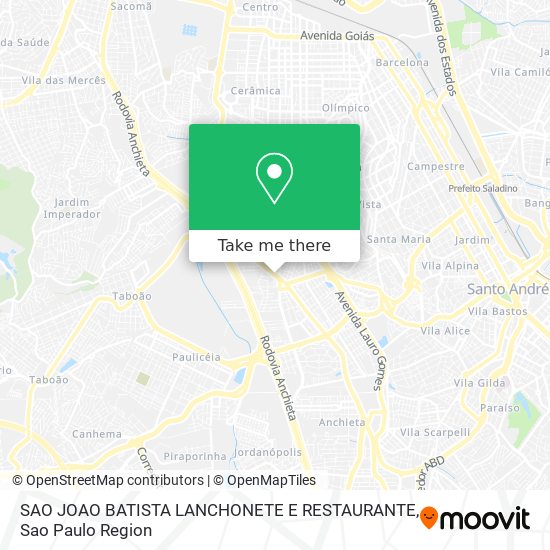 Mapa SAO JOAO BATISTA LANCHONETE E RESTAURANTE