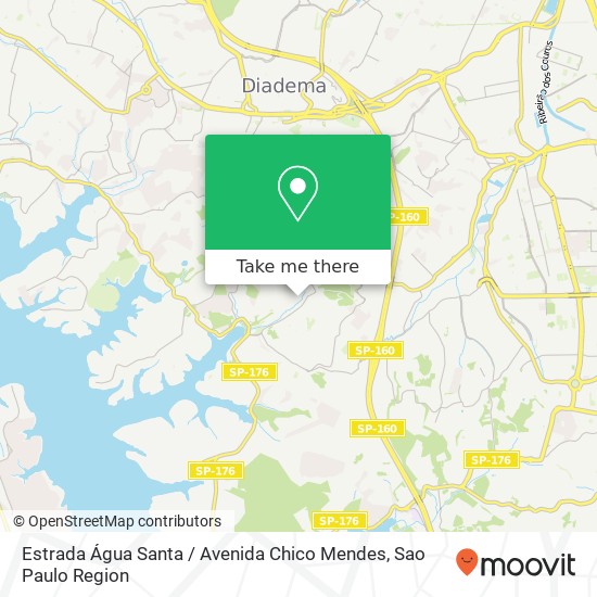 Mapa Estrada Água Santa / Avenida Chico Mendes