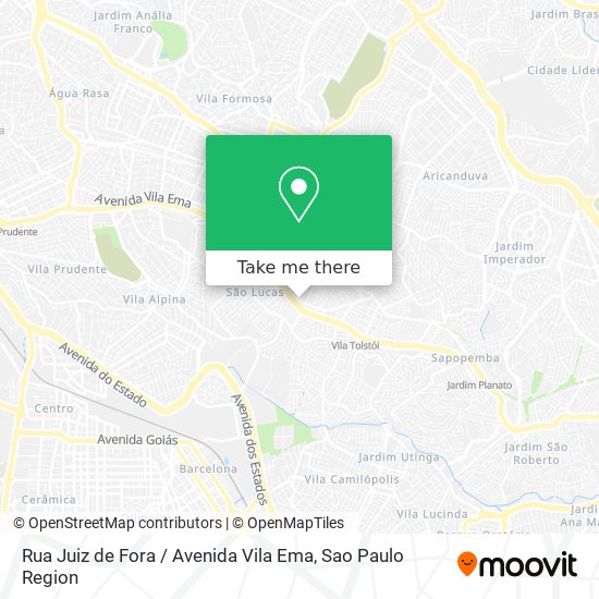 Mapa Rua Juiz de Fora / Avenida Vila Ema