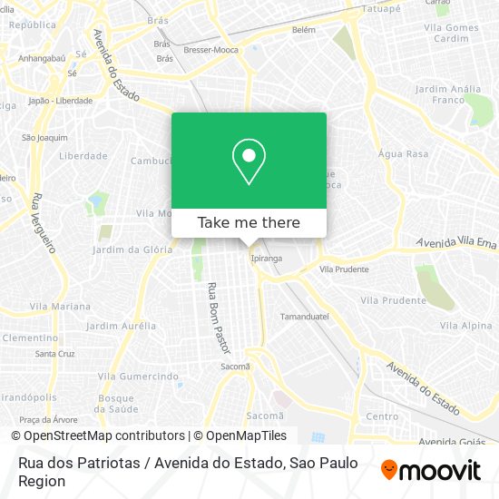 Mapa Rua dos Patriotas / Avenida do Estado