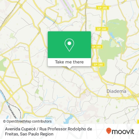 Mapa Avenida Cupecê / Rua Professor Rodolpho de Freitas