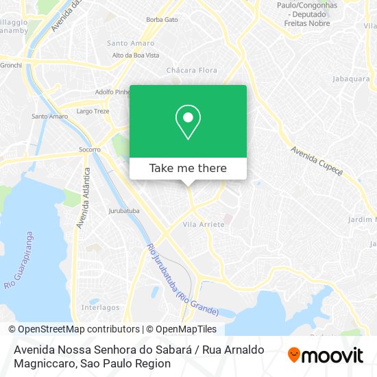 Mapa Avenida Nossa Senhora do Sabará / Rua Arnaldo Magniccaro