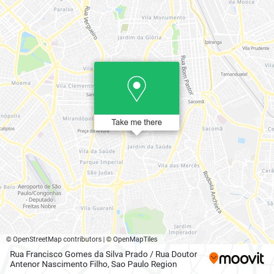 Mapa Rua Francisco Gomes da Silva Prado / Rua Doutor Antenor Nascimento Filho