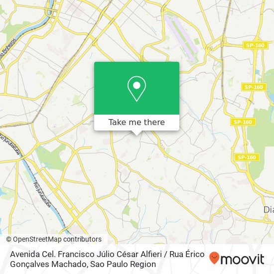 Avenida Cel. Francisco Júlio César Alfieri / Rua Érico Gonçalves Machado map