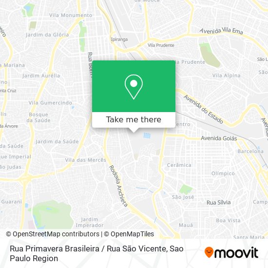 Rua Primavera Brasileira / Rua São Vicente map