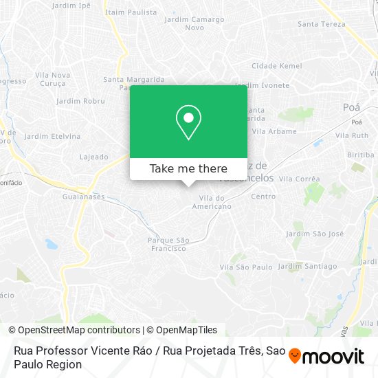 Mapa Rua Professor Vicente Ráo / Rua Projetada Três
