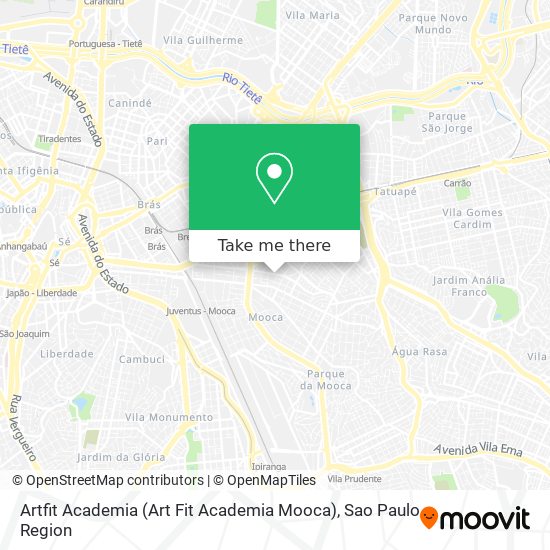 Mapa Artfit Academia (Art Fit Academia Mooca)