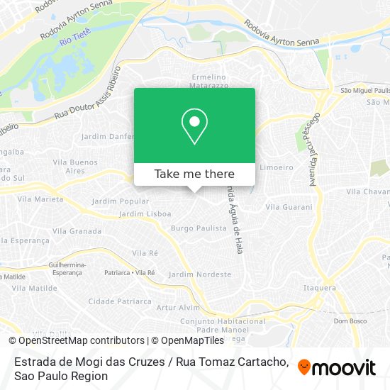 Estrada de Mogi das Cruzes / Rua Tomaz Cartacho map
