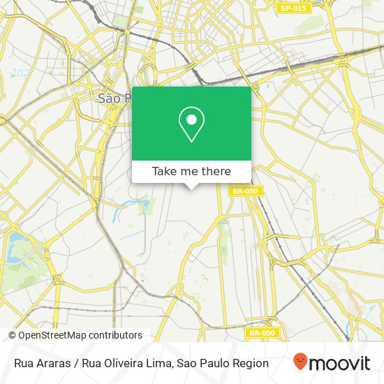 Mapa Rua Araras / Rua Oliveira Lima